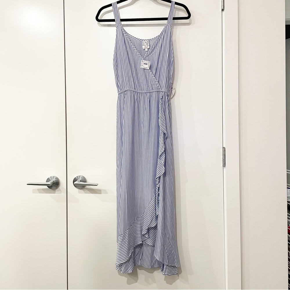naïf Blue and White Stripe Midi Dress Size Medium